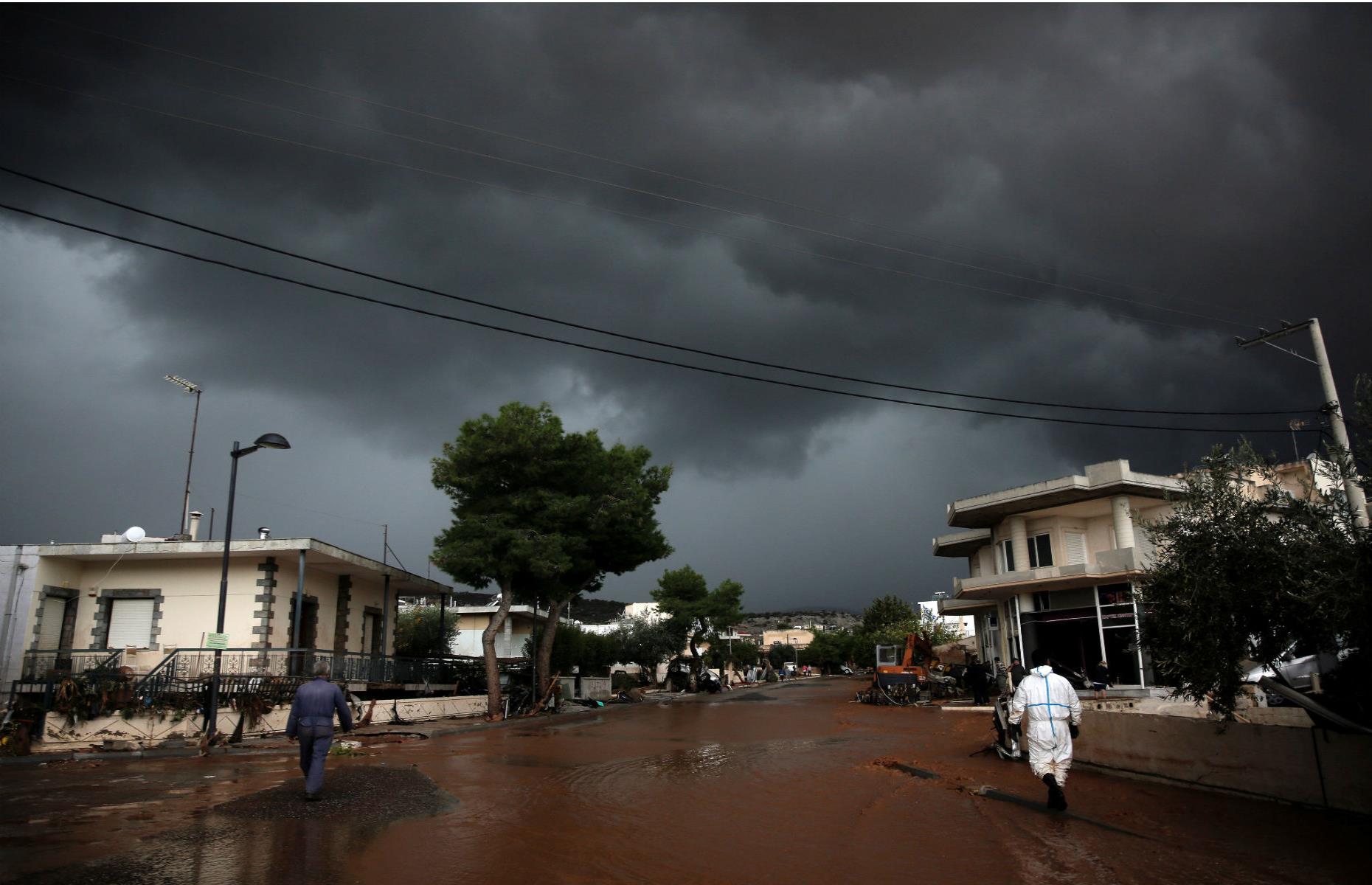 Flash floods in Mandra, Greece